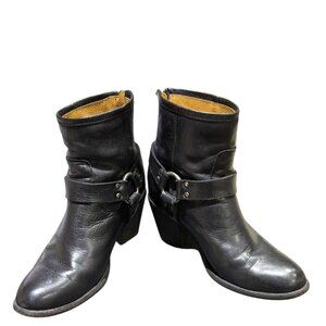 Frye Tabitha Harness Short Back Zip Boot Black Size 8.5